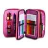 Best Seven ® 3 Zip Pencil Case - Camoulove Girl