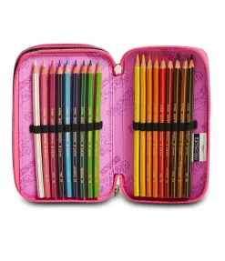 Best Seven ® 3 Zip Pencil Case - Camoulove Girl