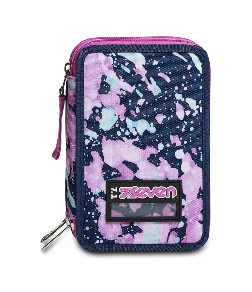 Sale Seven ® 3 Zip Pencil Case - Drawingpin Girl