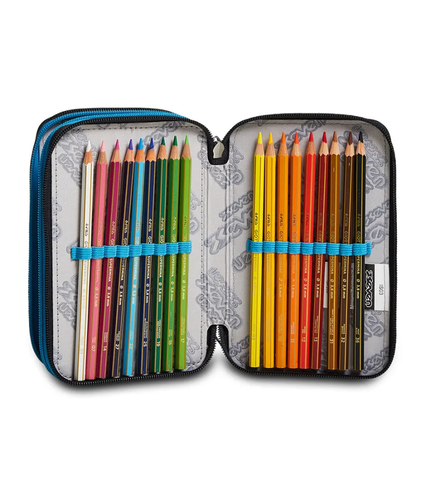 Hot Seven ® 3 Zip Pencil Case - Dripped Boy