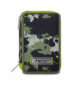 Best Sale Seven ® 3 Zip Pencil Case - Greenish Wild