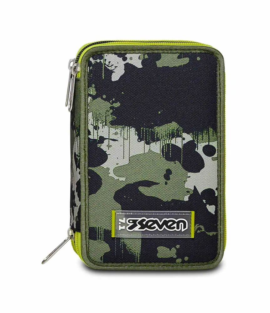 Best Sale Seven ® 3 Zip Pencil Case - Greenish Wild