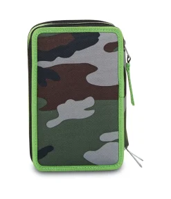 Best Seven ® 3 Zip Pencil Case - Half Black