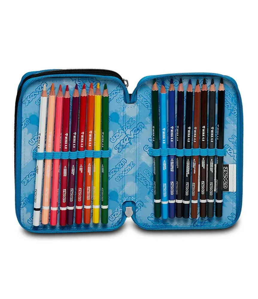 Best Seven ® 3 Zip Pencil Case - Hue Stains