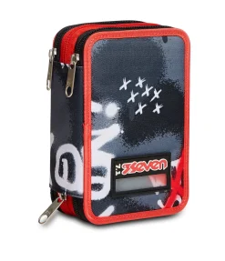 Shop Seven ® 3 Zip Pencil Case - Rock On Boy