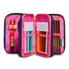 Sale Seven ® 3 Zip Pencil Case - Rock On Girl