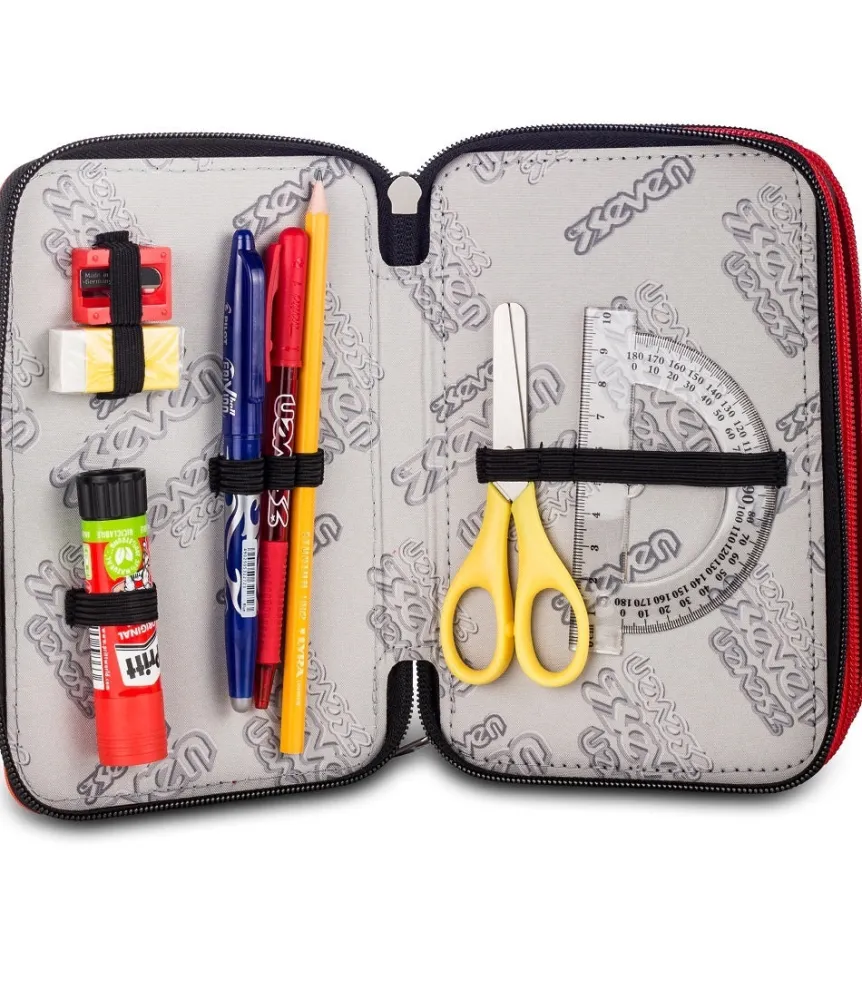 Online Seven ® 3 Zip Pencil Case - Scratchy Boy