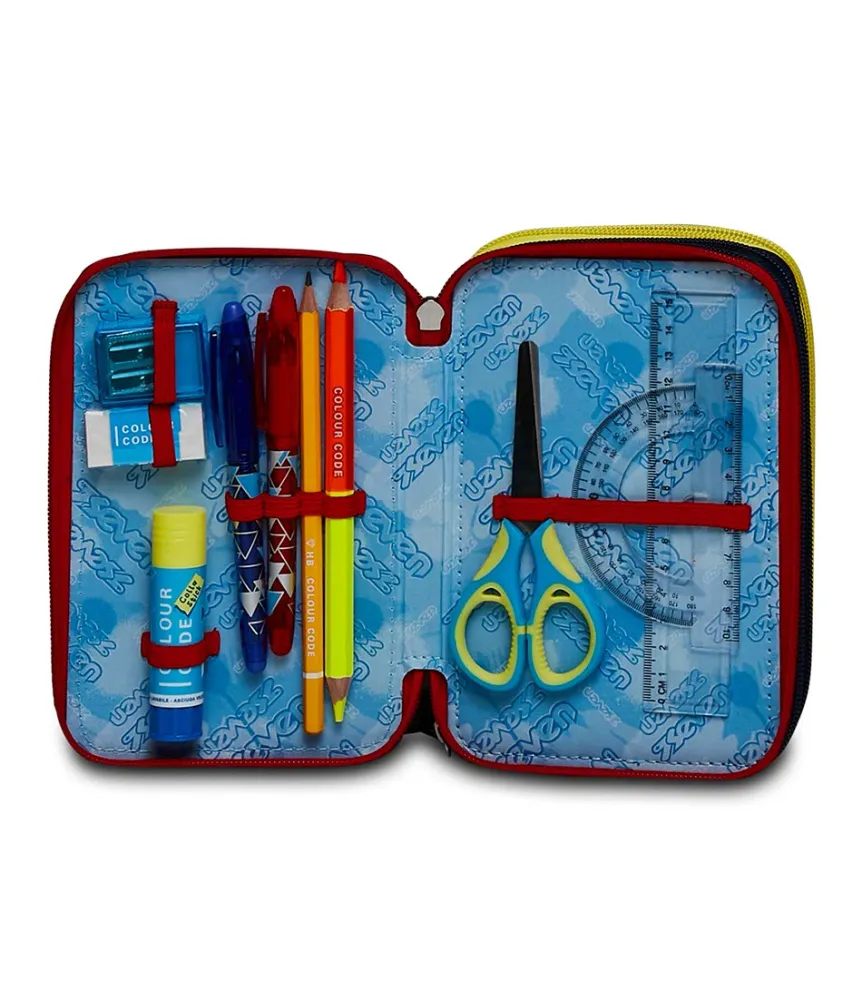 Sale Seven ® 3 Zip Pencil Case - Spray Wall