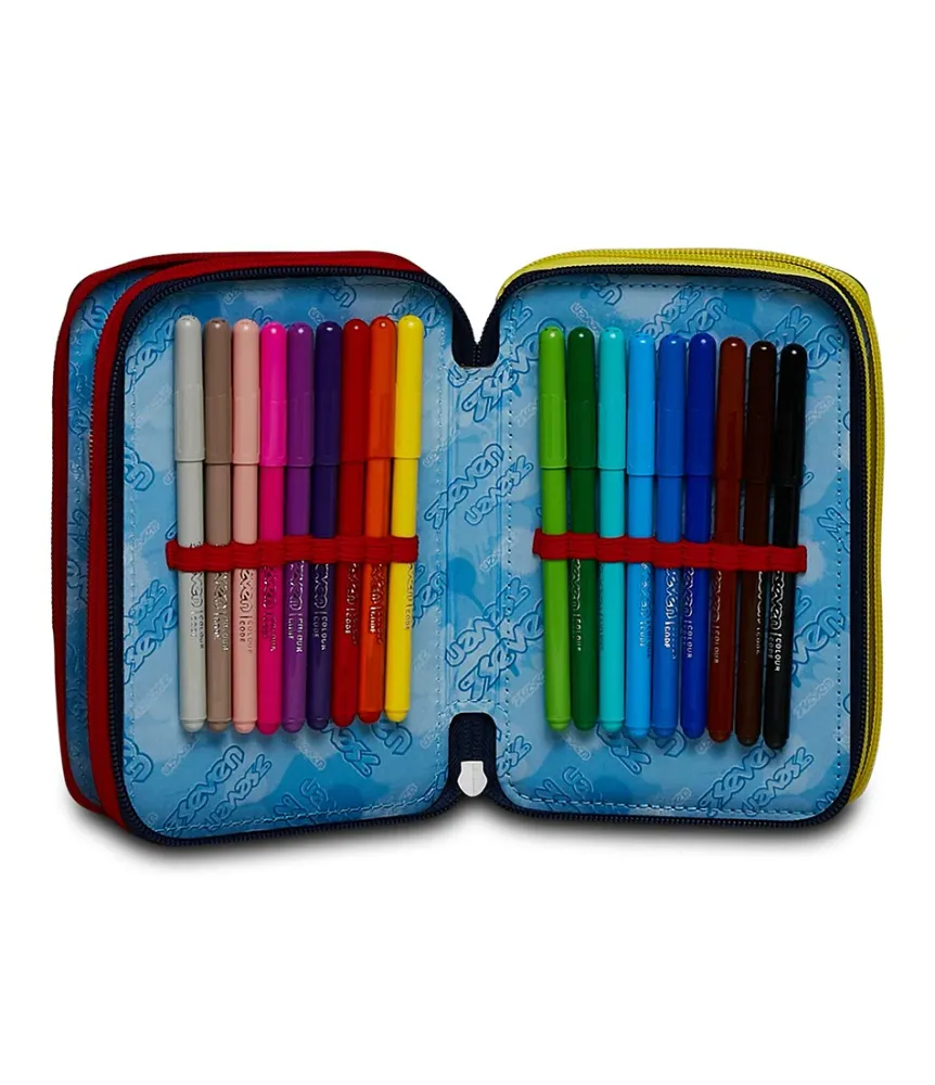 Sale Seven ® 3 Zip Pencil Case - Spray Wall