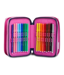 Flash Sale Seven ® 3 Zip Pencil Case Pen Pad - Charming Girl
