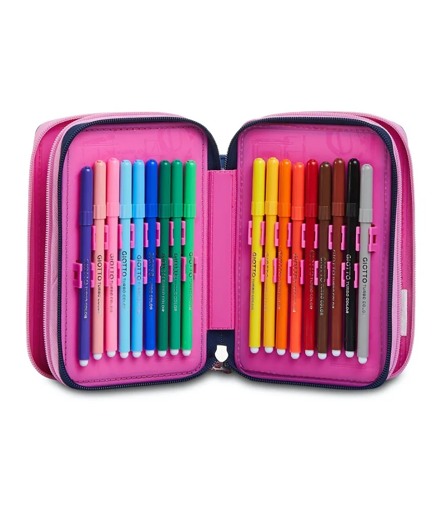 Flash Sale Seven ® 3 Zip Pencil Case Pen Pad - Charming Girl