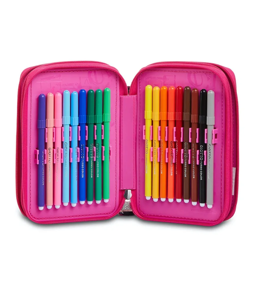 Best Seven ® 3 Zip Pencil Case Pen Pad - Romantic Freedom
