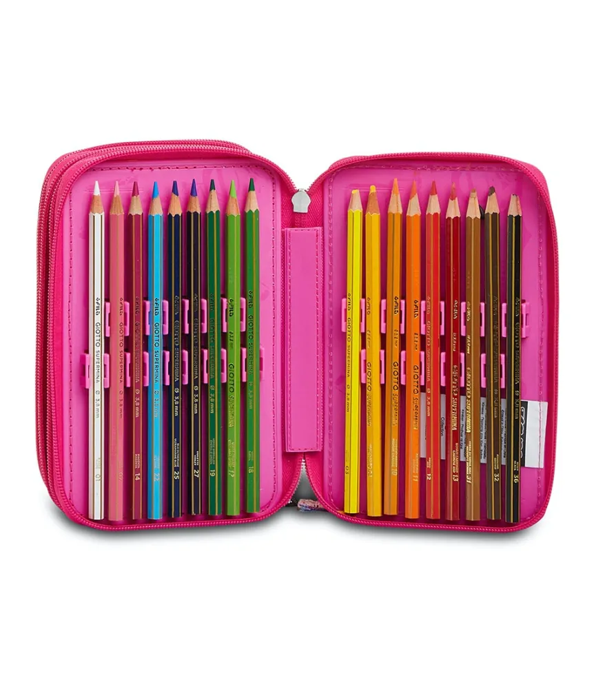 Best Seven ® 3 Zip Pencil Case Pen Pad - Romantic Freedom