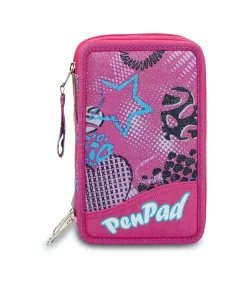 Best Seven ® 3 Zip Pencil Case Pen Pad - Romantic Freedom