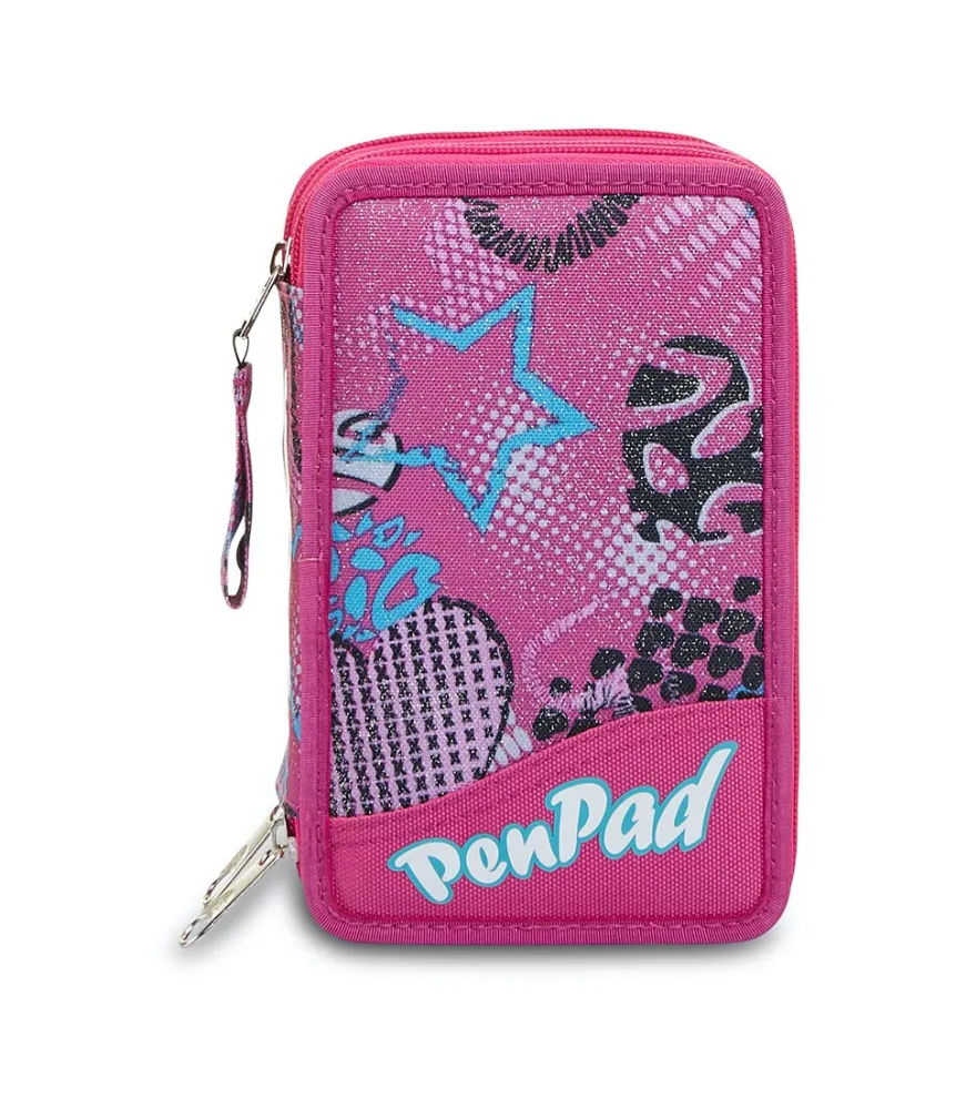 Best Seven ® 3 Zip Pencil Case Pen Pad - Romantic Freedom