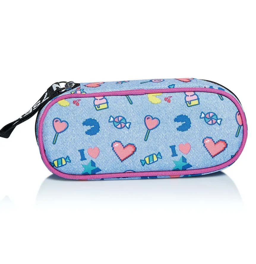 Store Seven ® Round Plus Pencil Bag - Starry Rainbow
