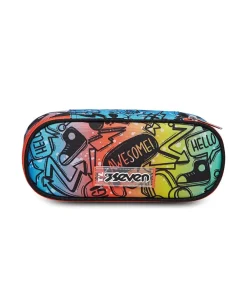 Hot Seven ® Round Plus Pencil Bag - Fluo Stamp