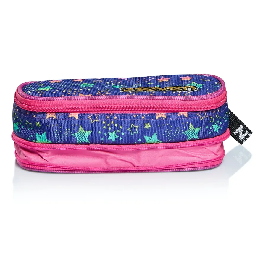 Store Seven ® Round Plus Pencil Bag - Expandable - Dance Party