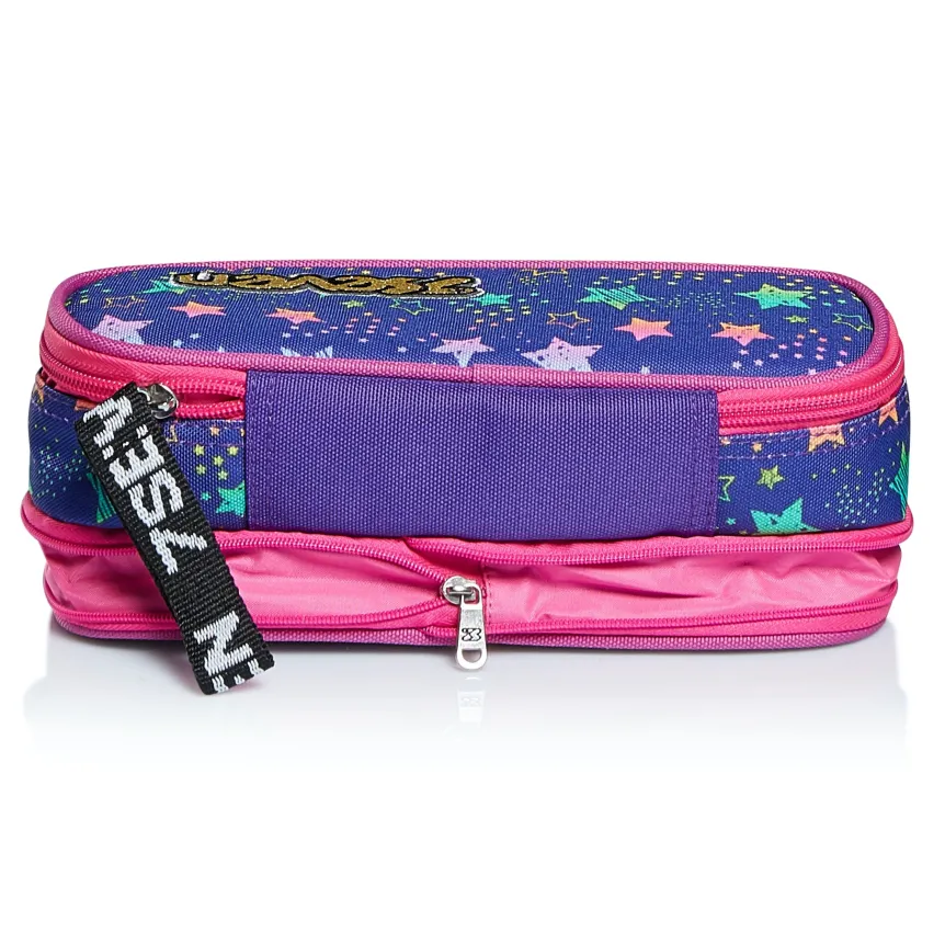 Store Seven ® Round Plus Pencil Bag - Expandable - Dance Party